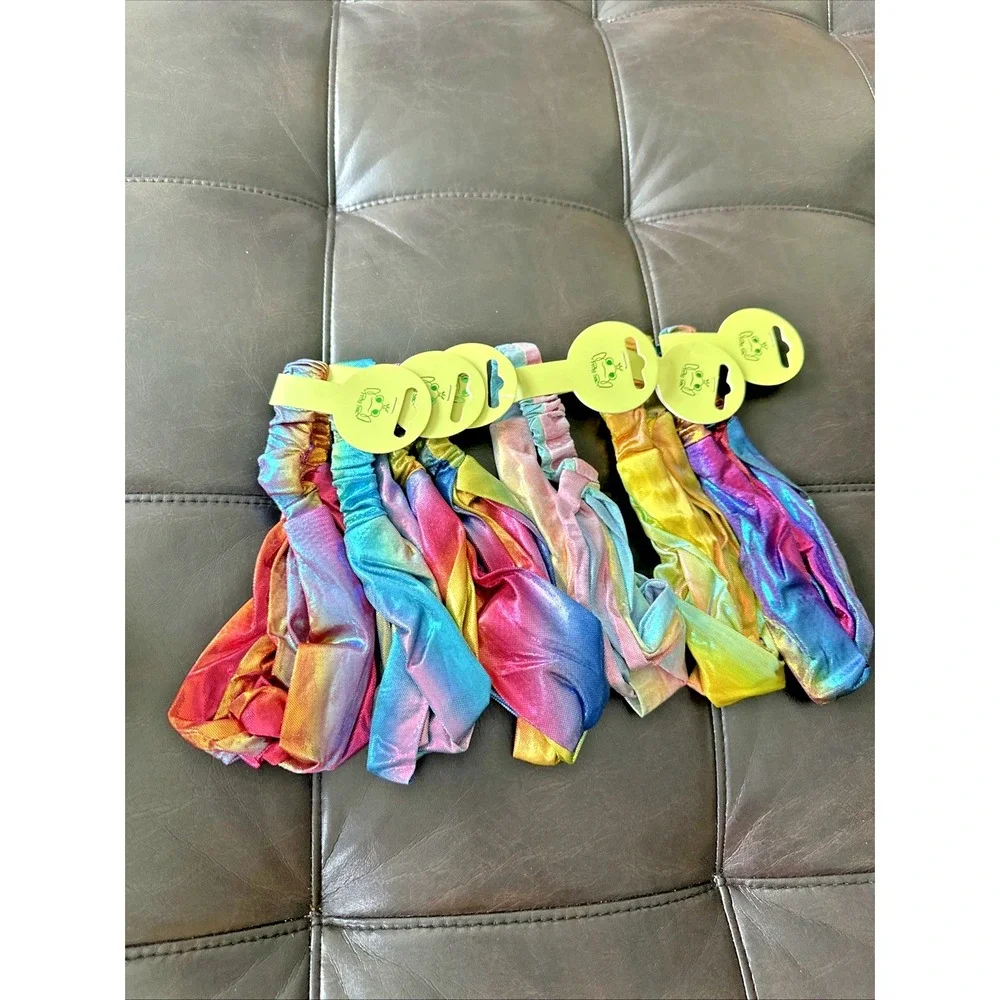 Frog Sac‎ Lot Of 6 Metallic Mermaid Knot Soft Child Headbands Shiny Pretty